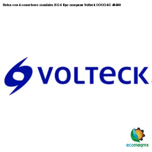 Bolsa con 4 conectores coaxiales RG 6 tipo campana Volteck