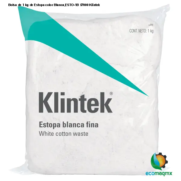 Bolsa de 1 kg de Estopa color Blanca,ESTO-1B 57000 Klintek