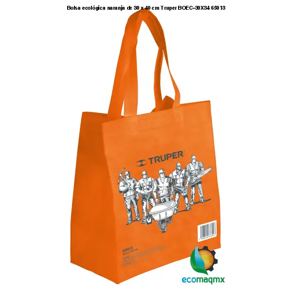 Bolsa ecológica naranja de 30 x 40 cm Truper BOEC-30X34