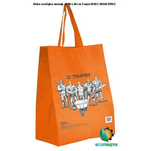 Bolsa ecológica naranja de 38 x 49 cm Truper BOEC-38X49