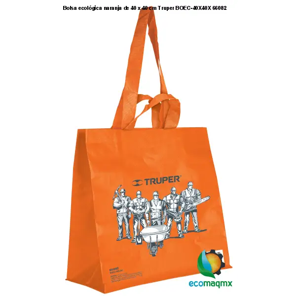 Bolsa ecológica naranja de 40 x 40 cm Truper BOEC-40X40X