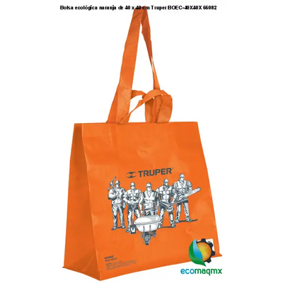 Bolsa ecológica naranja de 40 x 40 cm Truper BOEC-40X40X