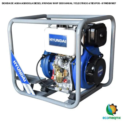 BOMBA DE AGUA AGRICOLA DIESEL HYUNDAI 10 HP 3X3 MANUAL Y