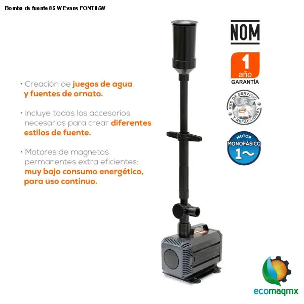 Bomba de fuente 85 W Evans FONT85W