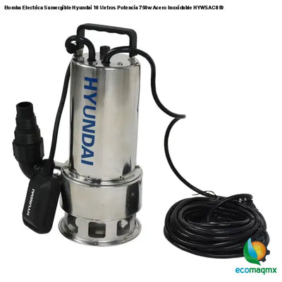 Bomba Electrica Sumergible Hyundai 10 Metros Potencia 750w