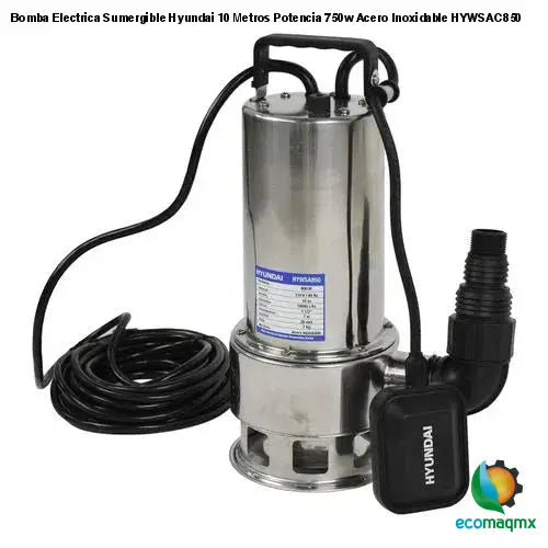 Bomba Electrica Sumergible Hyundai 10 Metros Potencia 750w