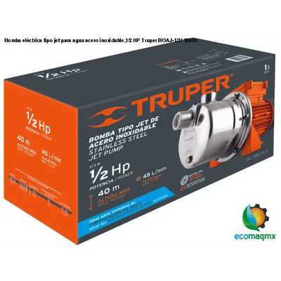 Bomba eléctrica tipo jet para agua acero inoxidable,1/2 HP