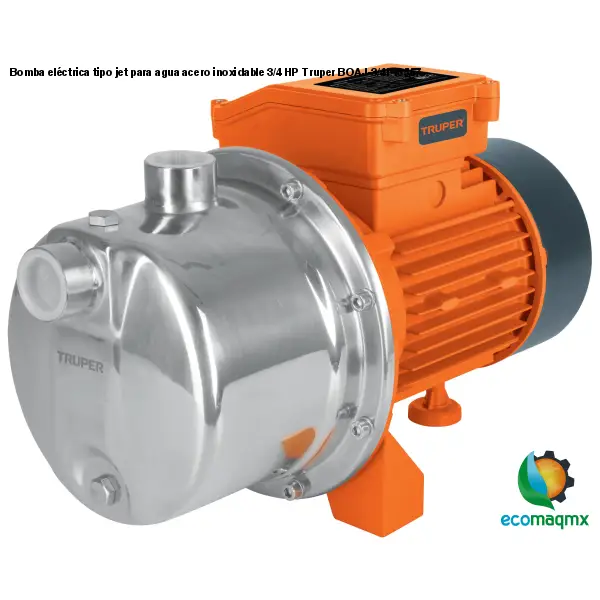 Bomba eléctrica tipo jet para agua acero inoxidable 3/4 HP