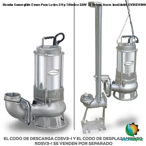 Bomba Sumergible Evans Para Lodos 3 Hp Trifasico 220V 13