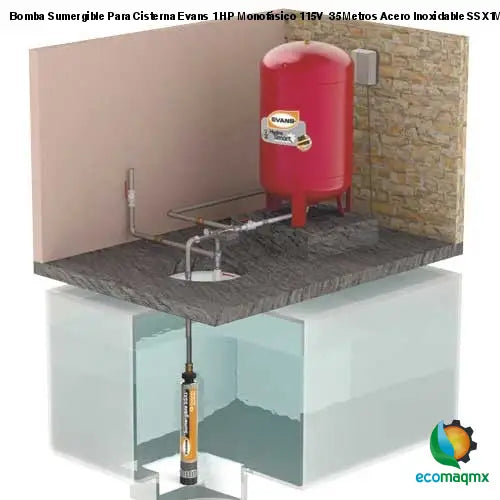 Bomba Sumergible Para Cisterna Evans 1 HP Monofásico 115V 35