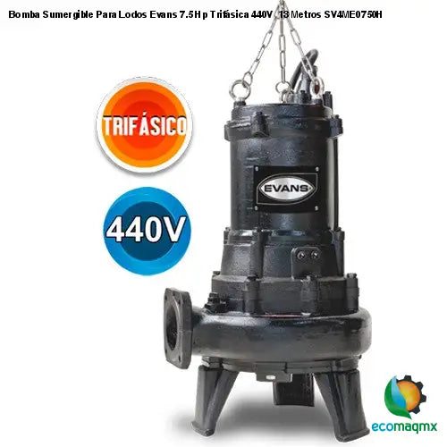 Bomba Sumergible Para Lodos Evans 7.5 Hp Trifásica 440V 13