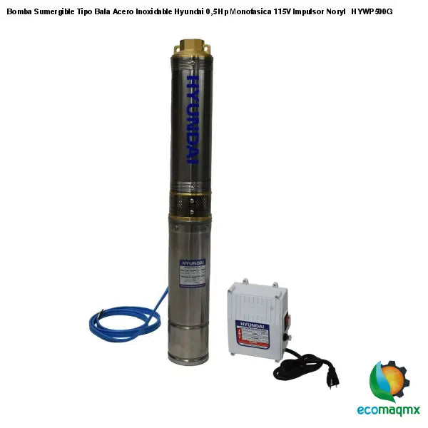 Bomba Sumergible Tipo Bala Acero Inoxidable Hyundai 0,5 Hp