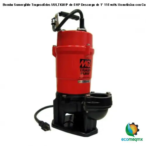 Bomba Sumergible Tragasolidos MULTIQUIP de 5 HP Descarga de