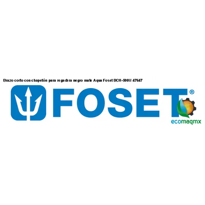 Brazo corto con chapetón para regadera negro mate Aqua Foset
