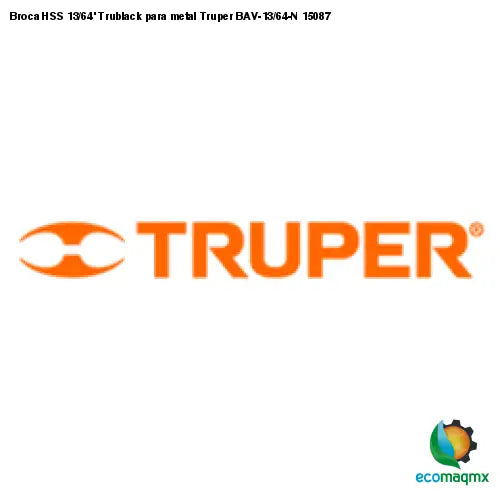 Broca HSS 13/64’ Trublack para metal Truper BAV-13/64-N