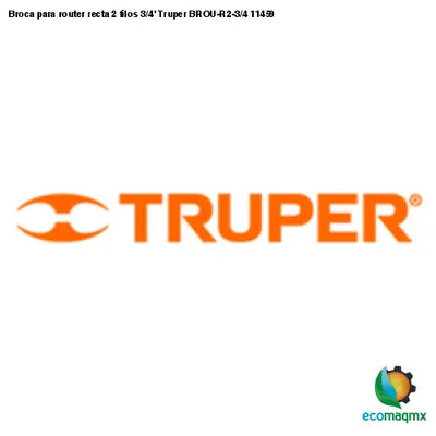 Broca para router recta 2 filos 3/4’ Truper BROU-R2-3/4