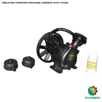 CABEZA PARA COMPRESOR HYUNDAI 220L 2 CILINDROS 115 PSI -