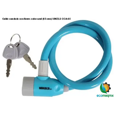 Cable candado con llaves color azul (65 cms) MIKELS CCA-65