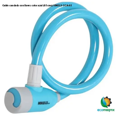 Cable candado con llaves color azul (65 cms) MIKELS CCA-65