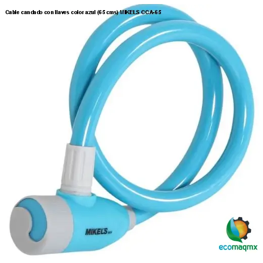 Cable candado con llaves color azul (65 cms) MIKELS CCA-65