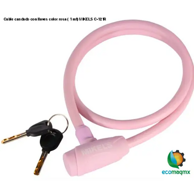 Cable candado con llaves color rosa (1 mt) MIKELS C-121R