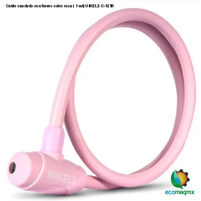 Cable candado con llaves color rosa (1 mt) MIKELS C-121R