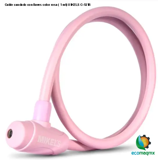 Cable candado con llaves color rosa (1 mt) MIKELS C-121R
