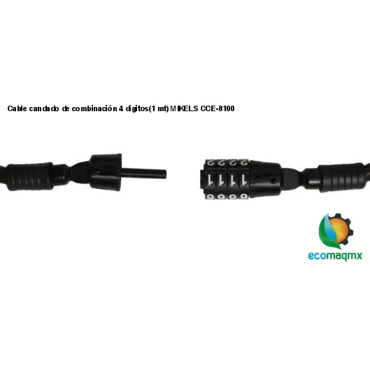 Cable candado de combinación 4 dígitos(1 mt) MIKELS CCE-8100