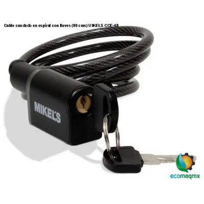 Cable candado en espiral con llaves (80 cms) MIKELS CCE-68