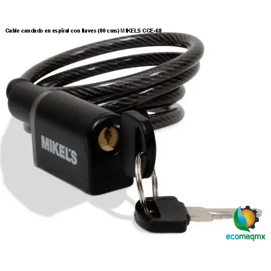 Cable candado en espiral con llaves (80 cms) MIKELS CCE-68