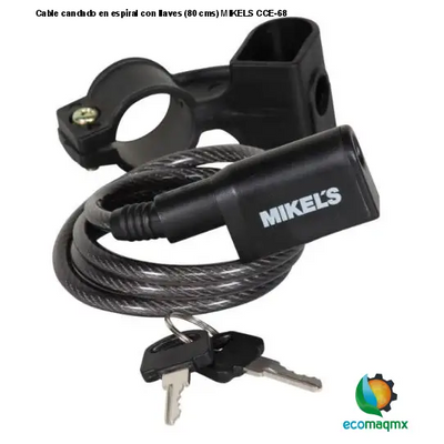 Cable candado en espiral con llaves (80 cms) MIKELS CCE-68