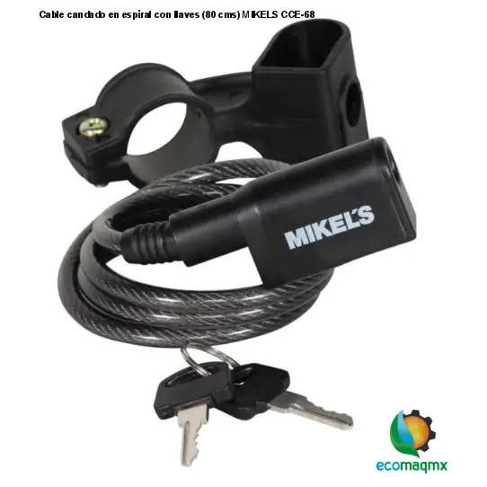 Cable candado en espiral con llaves (80 cms) MIKELS CCE-68