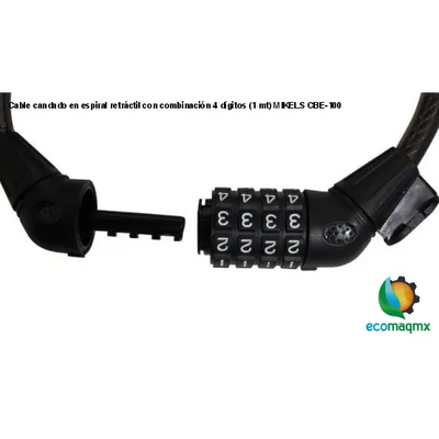 Cable candado en espiral retráctil con combinación 4 dígitos