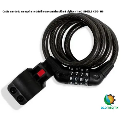 Cable candado en espiral retráctil con combinación 4 dígitos