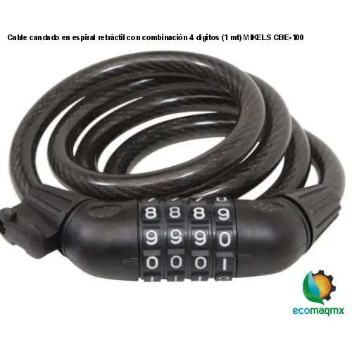 Cable candado en espiral retráctil con combinación 4 dígitos