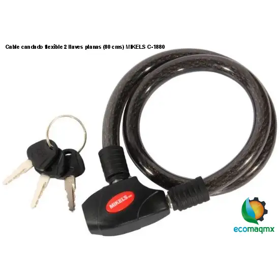 Cable candado flexible 2 llaves planas (80 cms) MIKELS