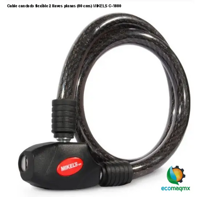 Cable candado flexible 2 llaves planas (80 cms) MIKELS