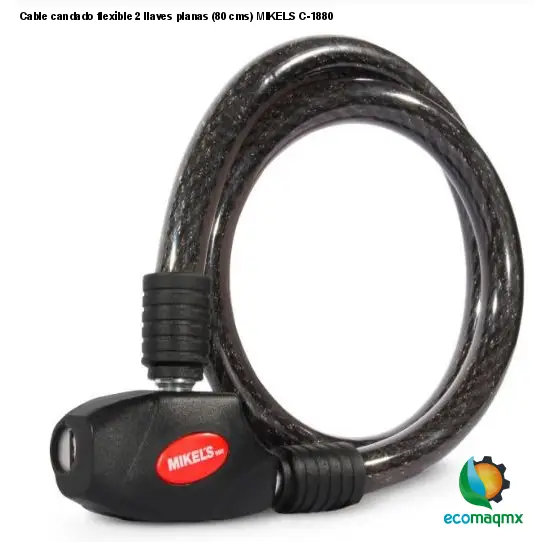 Cable candado flexible 2 llaves planas (80 cms) MIKELS
