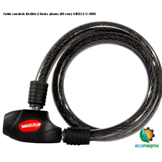 Cable candado flexible 2 llaves planas (80 cms) MIKELS