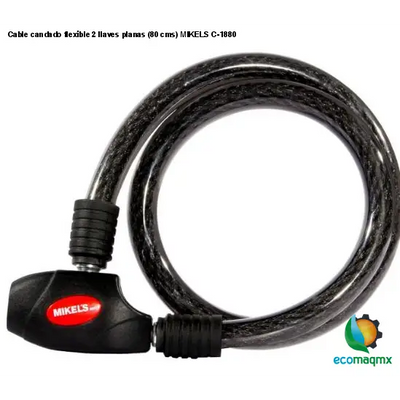 Cable candado flexible 2 llaves planas (80 cms) MIKELS