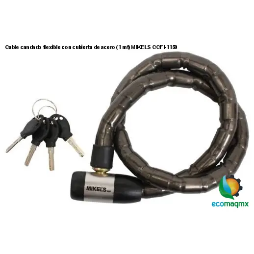 Cable candado flexible con cubierta de acero (1 mt) MIKELS
