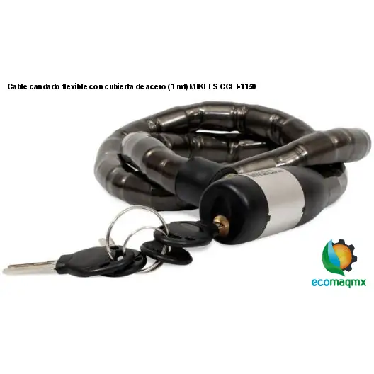 Cable candado flexible con cubierta de acero (1 mt) MIKELS