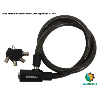 Cable candado flexible con llaves (90 cms) MIKELS C-1690