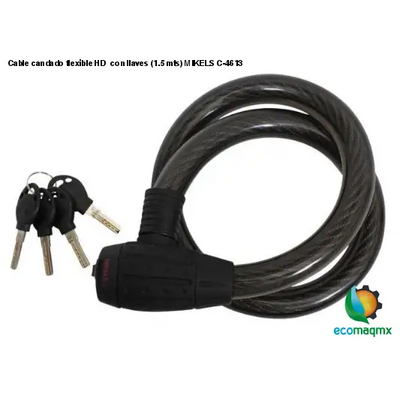 Cable candado flexible HD con llaves (1.5 mts) MIKELS C-4613