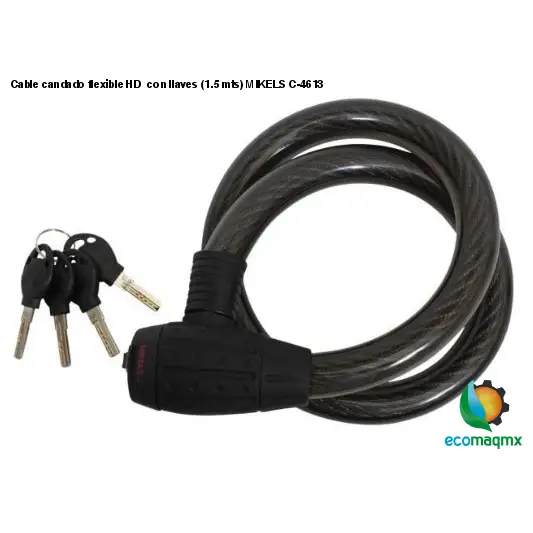 Cable candado flexible HD con llaves (1.5 mts) MIKELS C-4613