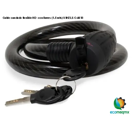 Cable candado flexible HD con llaves (1.5 mts) MIKELS C-4613