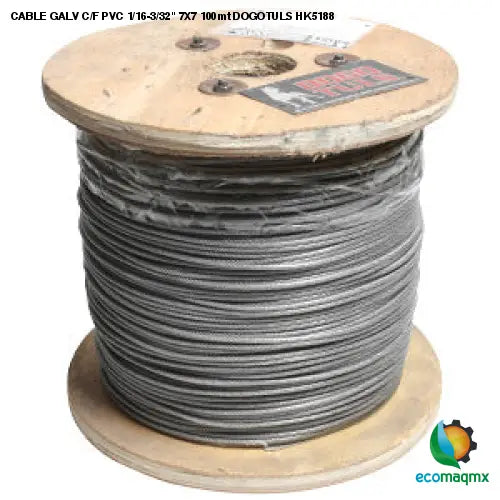 CABLE GALV C/F PVC 1/16-3/32 7X7 100mt DOGOTULS HK5188