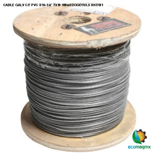 CABLE GALV C/F PVC 3/16-1/4 7X19 100mt DOGOTULS HK5181