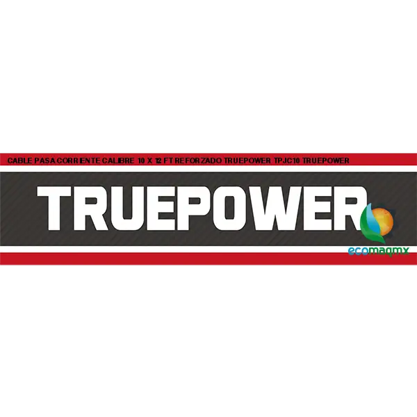 CABLE PASA CORRIENTE CALIBRE 10 X 12 FT REFORZADO TRUEPOWER