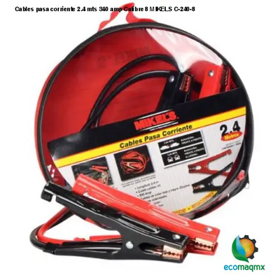 Cables pasa corriente, 2.4 mts, 340 amp, Calibre 8 MIKELS C-240-8